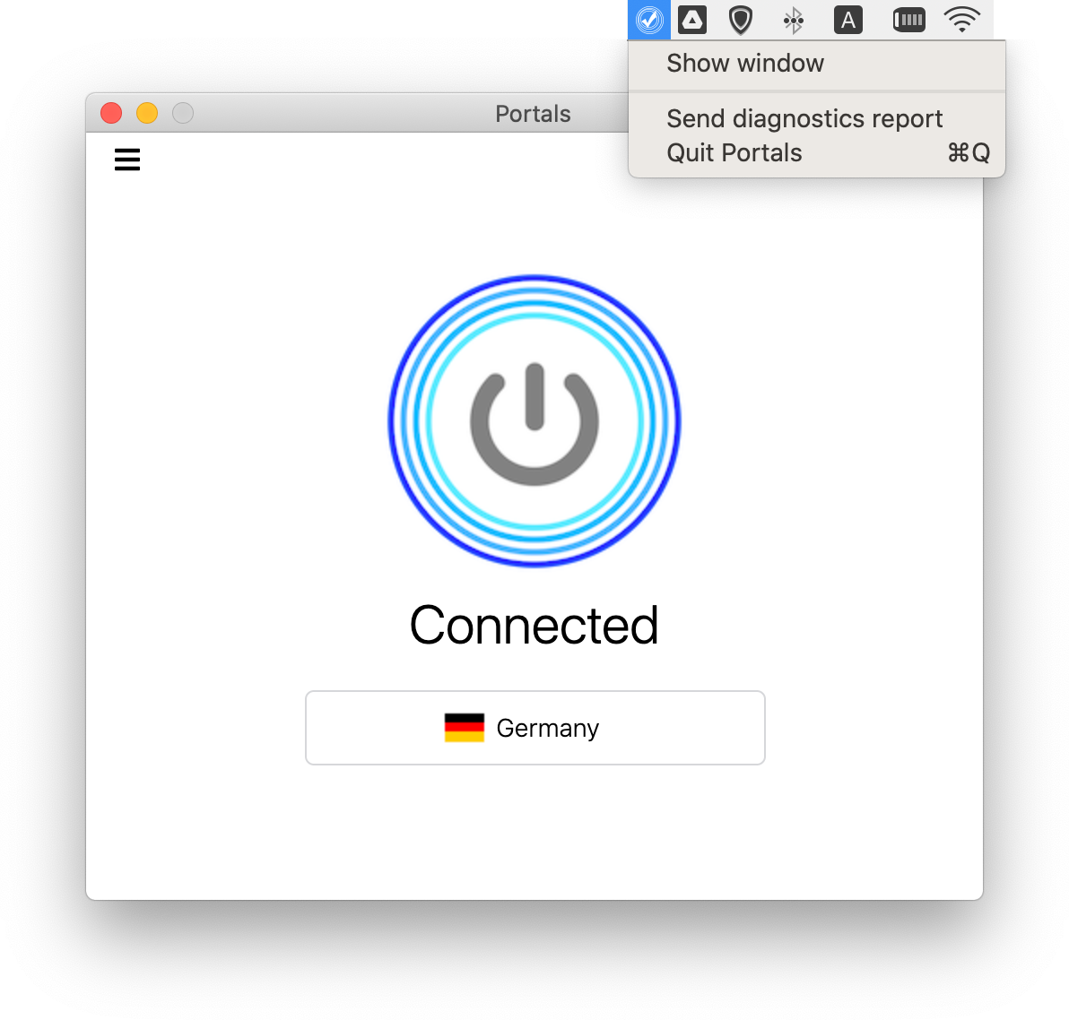 Portals VPN app - Connected (forget about it)