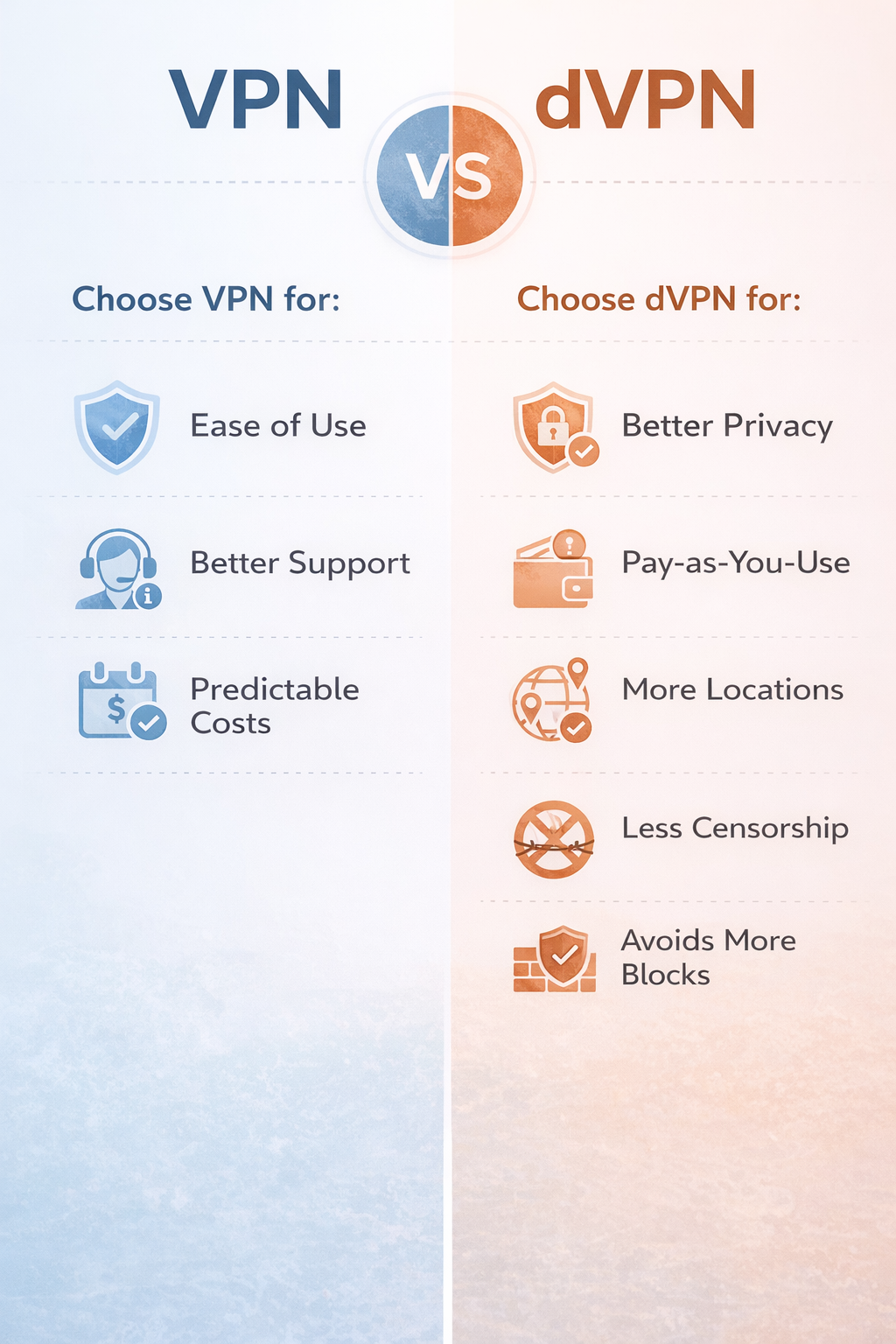 Centralized vs decentralized VPN infographic