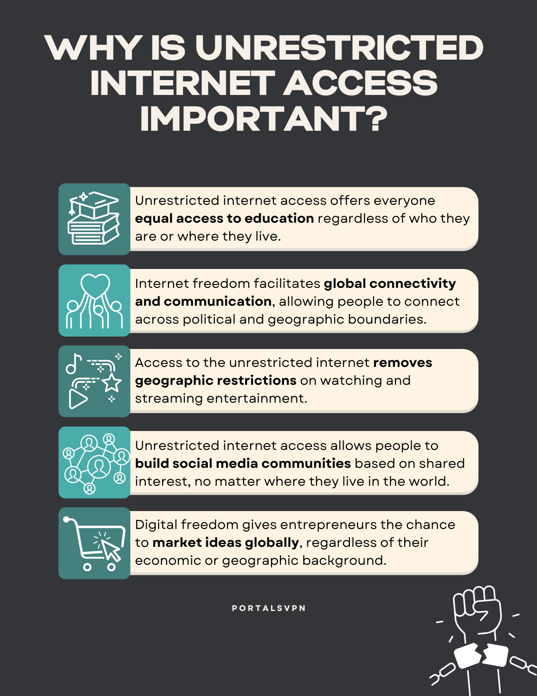 Why is unrestricted internet access important?